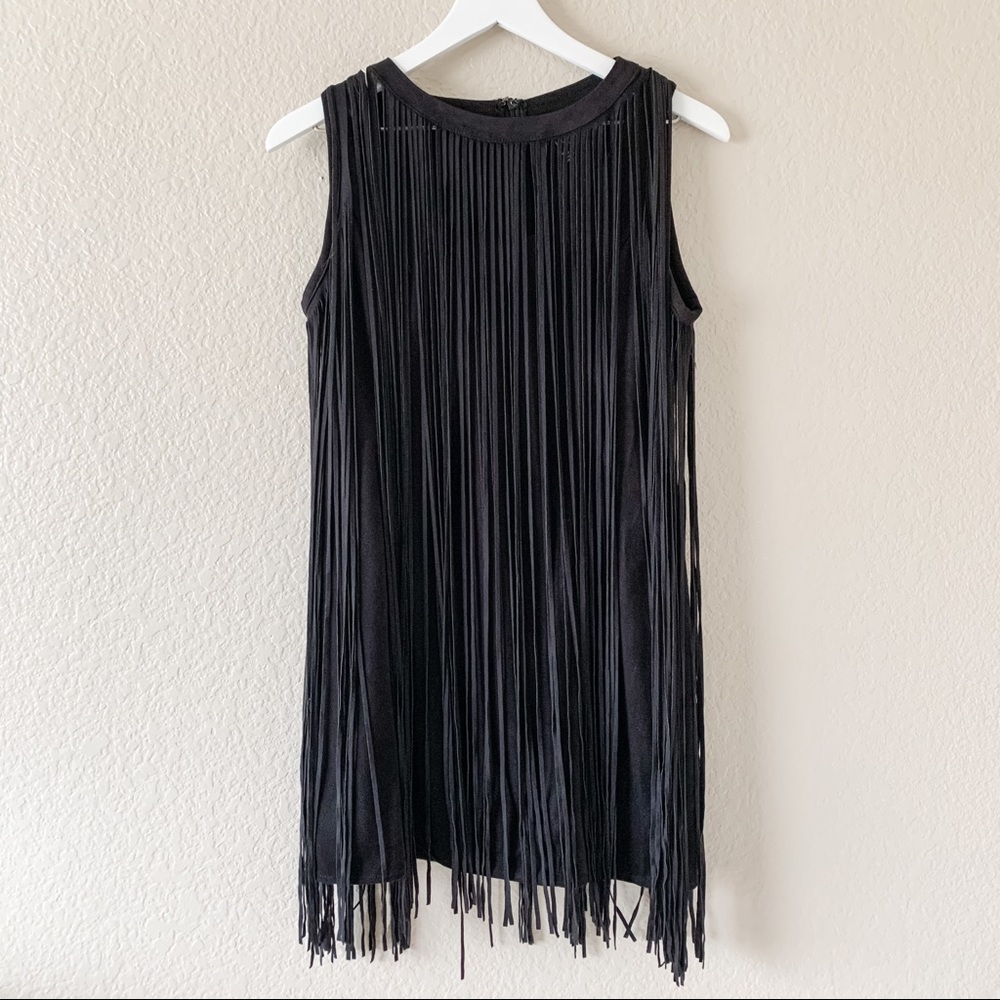 Black Angl Fringe Dress, M